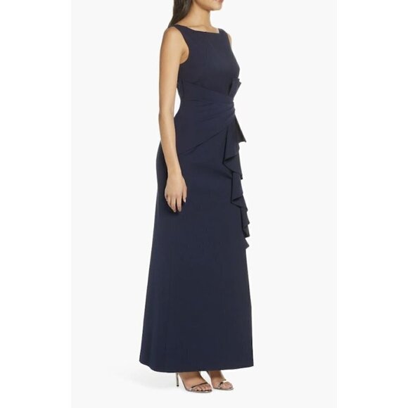 ELIZA J Ruffle Front Gown in Navy Size US 2 - Picture 12 of 12